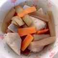 ☆３匹の子ぶた☆'s cooksnap of when they made ずいきとじゃがいもの煮物.