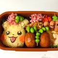 耳長おじさん's cooksnap of when they made ピカチュウのおにぎり弁当（キャラ弁）.