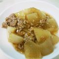 ぱっそくん's cooksnap of when they made 【簡単】大根とひき肉で♪とろ～り煮物.