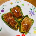 kinniko's cooksnap of when they made ハンバーグのタネ使用✨ピーマンの肉詰め✨.
