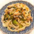 悠LOVE航's cooksnap of when they made 鮭のちゃん²焼きうどん　ネギ味噌仕立て.