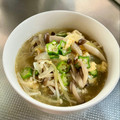 azbjbn's cooksnap of when they made きのことオクラのとろとろ卵スープ　.