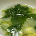 菜つ実☆ミ's cooksnap of when they made 三つ葉と長ネギの鶏ガラ生姜スープ.