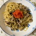 ゆーぽんず's cooksnap of when they made 絶品本格☆明太子と高菜と豚肉のパスタ.