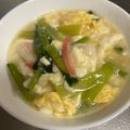 けろろぐんそー's cooksnap of when they made 青梗菜と豆腐の塩餡かけ。卵とカニカマ入り.