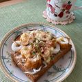ビートルズ食堂's cooksnap of when they made しらす＊海苔＊竹輪のトースト.