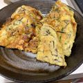 まるおとこたろう's cooksnap of when they made たこ焼き粉でカリとろ♪生もずくの落とし焼.