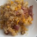 蜜柑の花's cooksnap of when they made シンプルすぎる！ハムと卵、ねぎだけ炒飯.