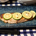 Mangokarto's cooksnap of when they made 鰤の塩焼き♡すだち添え.