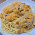 宇治抹茶430's cooksnap of when they made かぼちゃとベーコンのクリームパスタ.