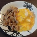 いおりいちご's cooksnap of when they made オムライス風♪豚コマで生姜焼き他人丼.