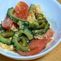 クックDAOPSK☆'s cooksnap of when they made トマトとゴーヤの沖縄卵とじ.