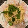 なんなんナナ's cooksnap of when they made 豚バラと青ネギのさっぱり梅干し和風パスタ.
