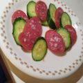 クックE662AA☆'s cooksnap of when they made きゅうりとサラミの切るだけおつまみ★.