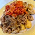 yu🐓's cooksnap of when they made 牛肉のスタミナ炒めキムチ盛り.