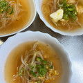 にこちゃんち's cooksnap of when they made もやしとキムチとタマゴのおかずスープ.