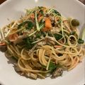miss chron's cooksnap of when they made 【バランス】水菜と鮭のミルクスパゲティ.