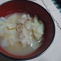 まぶたん's cooksnap of when they made うちの母の味☆キャベツと豚肉のお味噌汁♬.