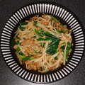 WOODs´'s cooksnap of when they made 簡単レンチンもやしとにらのカレー炒め煮.