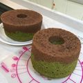 かず13's cooksnap of when they made チョコとプレーン★2層のシフォンケーキ.