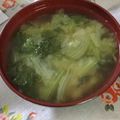 クック1FX93J☆'s cooksnap of when they made サラダ菜の味噌汁.