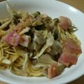 こぼく's cooksnap of when they made 簡単♪なめ茸とベーコンの和風パスタ.