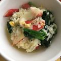 クックYS50's cooksnap of when they made ♯カニカマとほうれん草の卵雑炊♯.