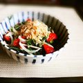 kebeibiko's cooksnap of when they made モロヘイヤとトマトの塩麹和え～山葵風味～.