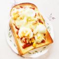 Ma_yoooooo's cooksnap of when they made 食パンがまるでパン屋さんのピザトースト♪.