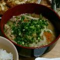 ちぃちゃんの新米ママ's cooksnap of when they made 残った豚汁で一人ランチ！　豚汁うどん★.