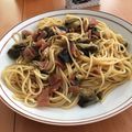 cheriem's cooksnap of when they made なすとベーコンのパスタ♪バターコンソメ味.