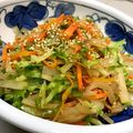 なーなちゃん's cooksnap of when they made 大根皮とキャベツ芯のチャプチェ風きんぴら.