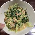 ペコちゃん0626's cooksnap of when they made 材料3つ！水菜とツナの味噌炒め.