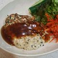 ☆いちごキティ☆'s cooksnap of when they made 簡単★ひじきと葱の鶏挽肉照焼つくねバーグ.