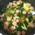 ☆YDK☆'s cooksnap of when they made 給食★ふわふわ卵とウインナーのスープ.
