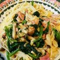 さとこて's cooksnap of when they made ほうれん草ベーコンしめじのクリームパスタ.
