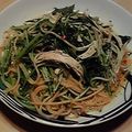 めぎゅみるく★'s cooksnap of when they made 水菜と蒸し鶏のコク旨◎パスタ.