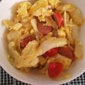 ayakaL7's cooksnap of when they made 漬物（浅漬け）とウィンナーのたまご炒め.