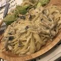 クックJ7LV6O☆'s cooksnap of when they made 味噌が決め手！キノコのクリームパスタ.