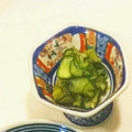 まみお✳'s cooksnap of when they made ずいきとキュウリの酢の物.