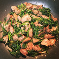 チャマ虎's cooksnap of when they made 簡単：鶏レバーとほうれん草炒め.