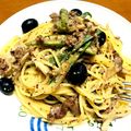 ぐぃぐぃ's cooksnap of when they made 種入りマスタードで☆牛肉と舞茸のパスタ.
