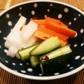 あーこ姐's cooksnap of when they made 簡単胡瓜☆大根☆ニンジンのピリ辛甘酢漬け.