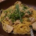 アンクルペコス's cooksnap of when they made 豚しゃぶと水菜の胡麻ドレパスタ.