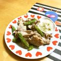 komutatata's cooksnap of when they made 豚肉の塩ダレ炒め☆山葵おろし添え.