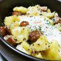 京ん家's cooksnap of when they made 巣ごもりエッグのチーズジャーマンポテト.