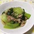 ⁂mai⁂'s cooksnap of when they made mチンゲンサイのピリ辛挽肉中華炒め.