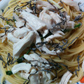ナッツ627's cooksnap of when they made 簡単鶏ささみと水菜の和風バター醤油パスタ.