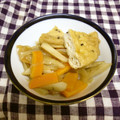 龍青空ママ's cooksnap of when they made 簡単 がんも 玉ねぎ ごぼう 人参の煮物.