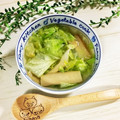 ３匹の大ぶたママ's cooksnap of when they made 超簡単！レタスとメンマのスープ.